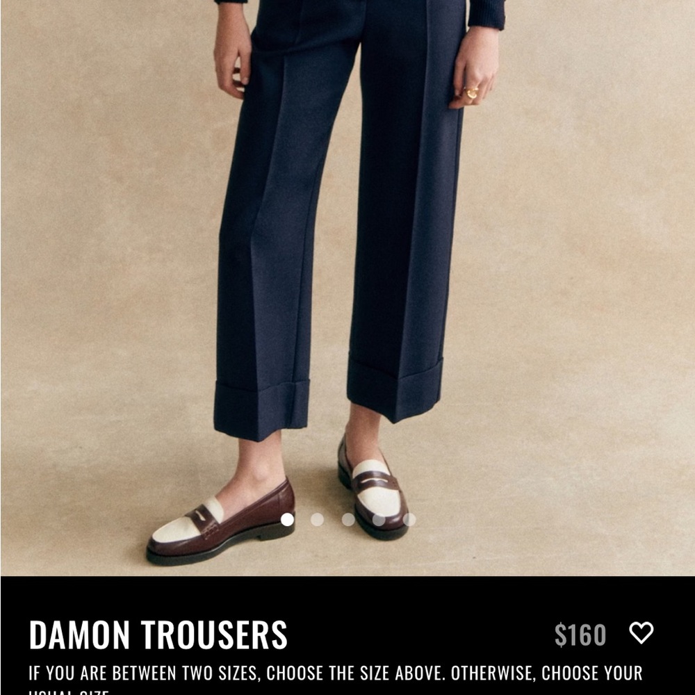 Sezane Navy Damon Trousers